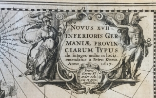 De titel van de overzichtskaart van de Zeventien Provincin in Van den Keere's Gemania Inferior